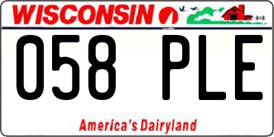 WI license plate 058PLE
