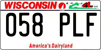 WI license plate 058PLF