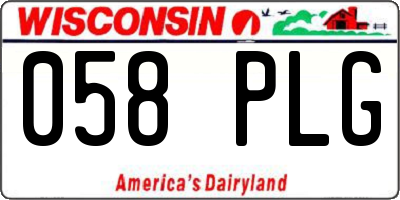 WI license plate 058PLG