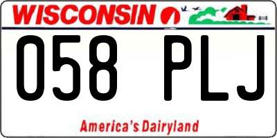 WI license plate 058PLJ