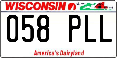 WI license plate 058PLL