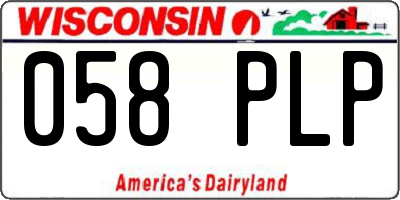 WI license plate 058PLP