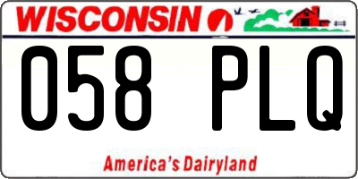 WI license plate 058PLQ