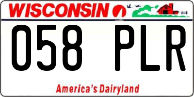 WI license plate 058PLR