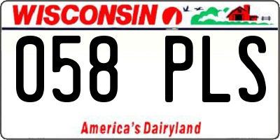 WI license plate 058PLS