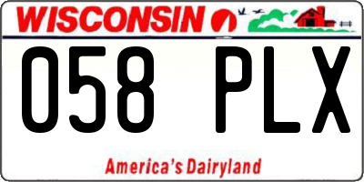 WI license plate 058PLX
