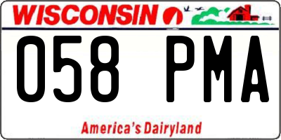 WI license plate 058PMA