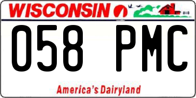 WI license plate 058PMC