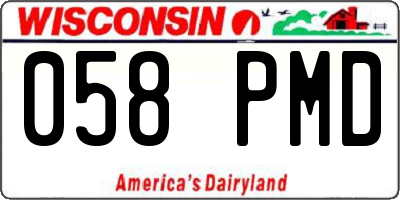 WI license plate 058PMD