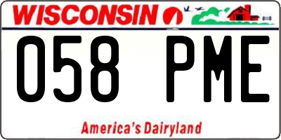 WI license plate 058PME