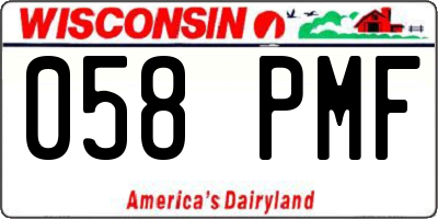 WI license plate 058PMF