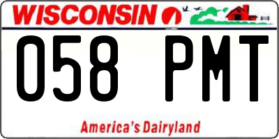 WI license plate 058PMT