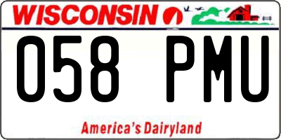 WI license plate 058PMU