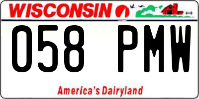 WI license plate 058PMW