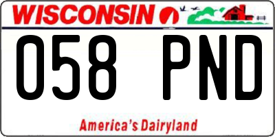 WI license plate 058PND