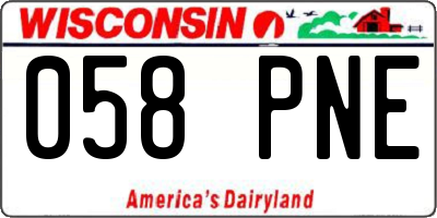 WI license plate 058PNE