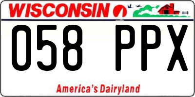 WI license plate 058PPX