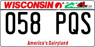 WI license plate 058PQS