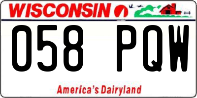 WI license plate 058PQW