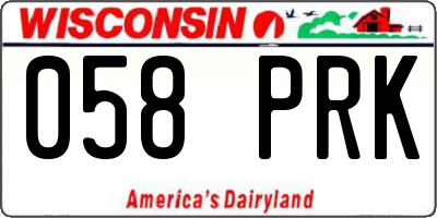 WI license plate 058PRK
