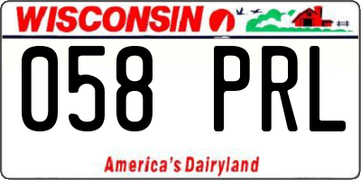 WI license plate 058PRL
