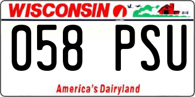 WI license plate 058PSU