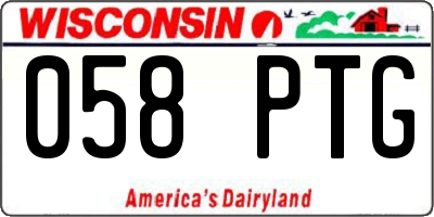 WI license plate 058PTG