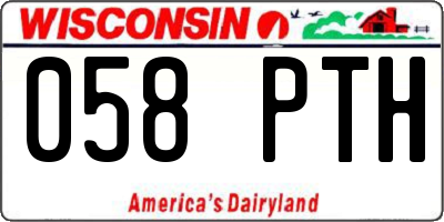 WI license plate 058PTH