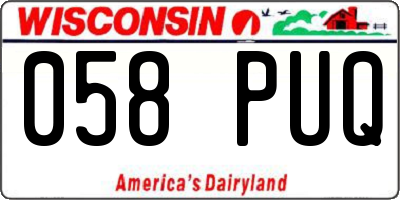 WI license plate 058PUQ