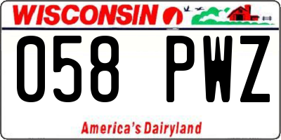 WI license plate 058PWZ