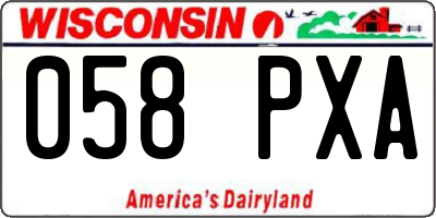 WI license plate 058PXA