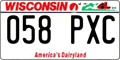 WI license plate 058PXC