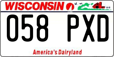WI license plate 058PXD