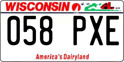 WI license plate 058PXE