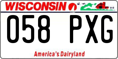 WI license plate 058PXG