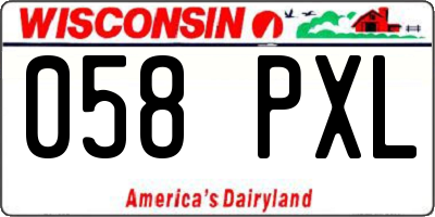 WI license plate 058PXL
