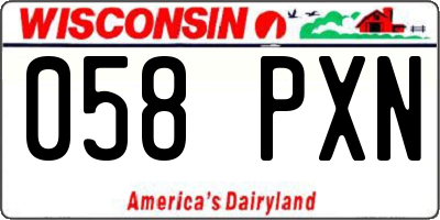 WI license plate 058PXN