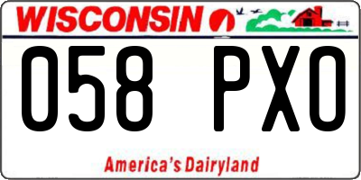WI license plate 058PXO