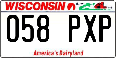 WI license plate 058PXP