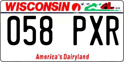WI license plate 058PXR