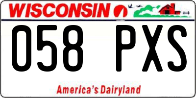 WI license plate 058PXS