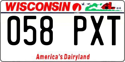 WI license plate 058PXT