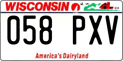 WI license plate 058PXV
