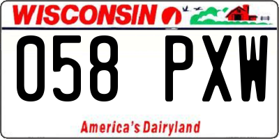 WI license plate 058PXW