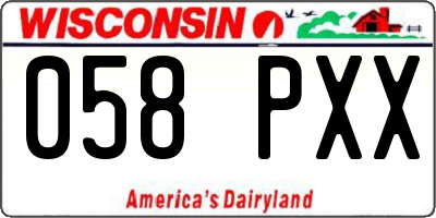 WI license plate 058PXX