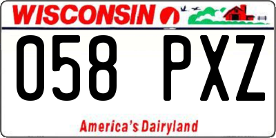 WI license plate 058PXZ
