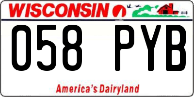 WI license plate 058PYB