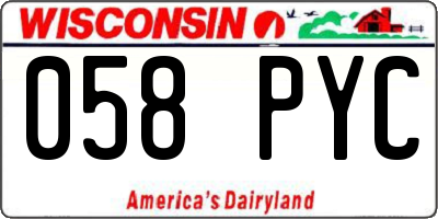 WI license plate 058PYC