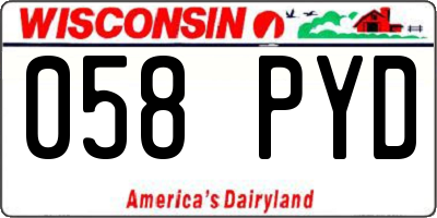 WI license plate 058PYD
