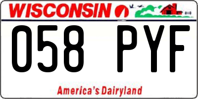 WI license plate 058PYF